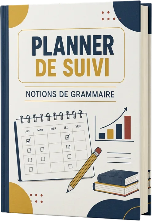 Livre 3D du bonus Planner de Suivi des Notions de Grammaire
